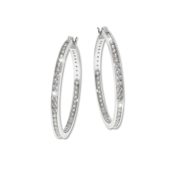 Hoop Earrings with CZ Accents !!HOST PICK!! - Picture 1 of 1